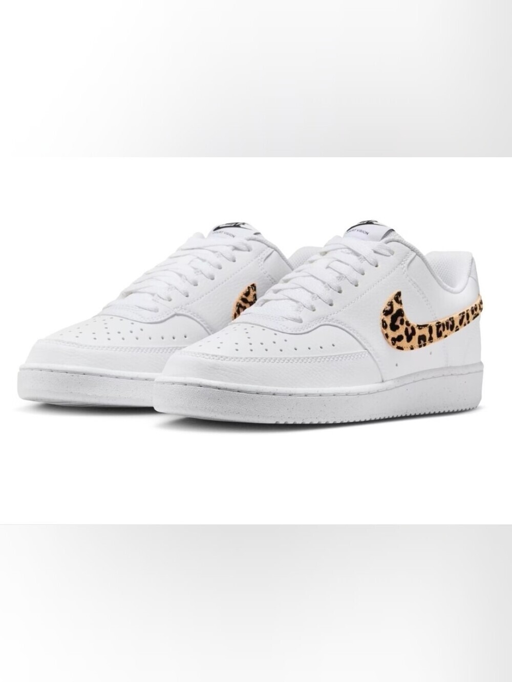 Nike Court Vision Low Woman Sneaker New In Box Mutiple Sizes White Animal Print